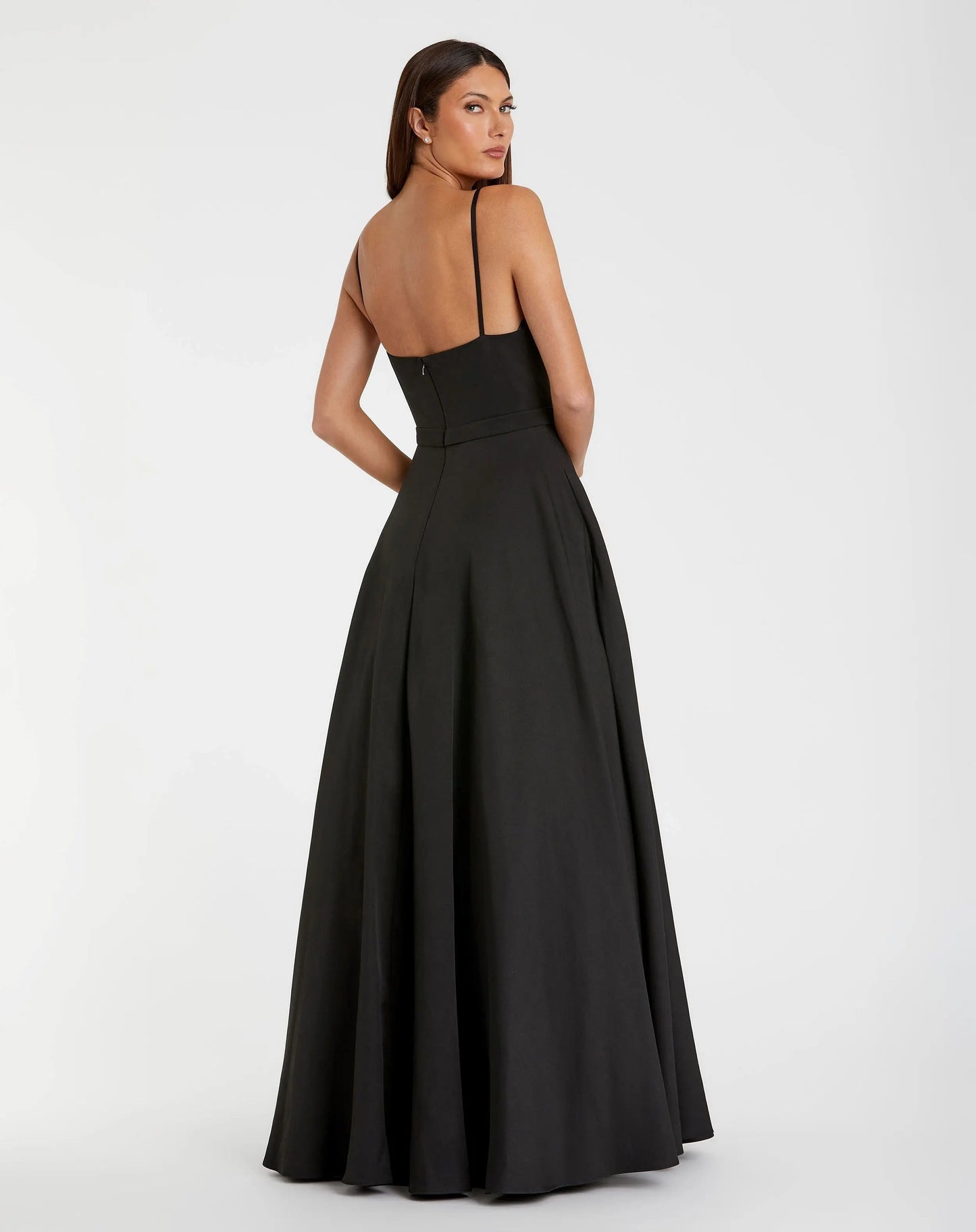 Black Classic A-Line V-Neck Ball Gown
