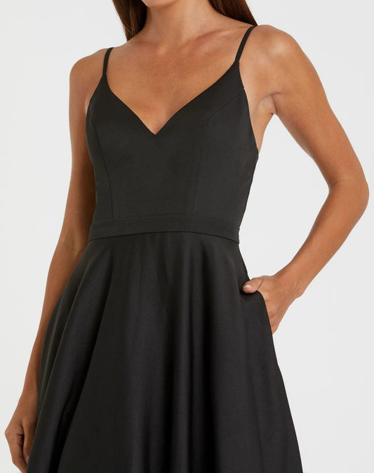 Black Classic A-Line V-Neck Ball Gown